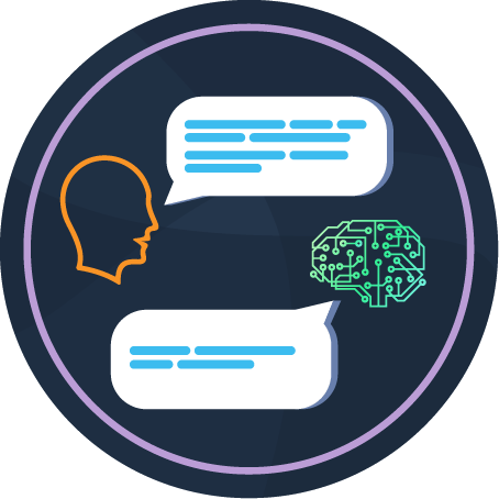 Communicating with AI icon