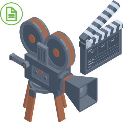Movie camera with the Examples Icon