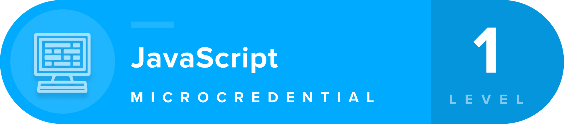 JavaScript microcredentials level 1 badge