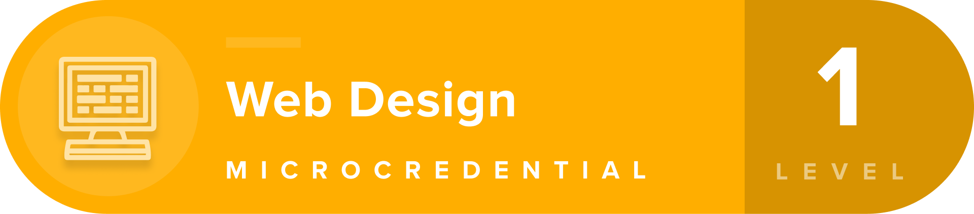 Web Design microcredentials level 1 badge
