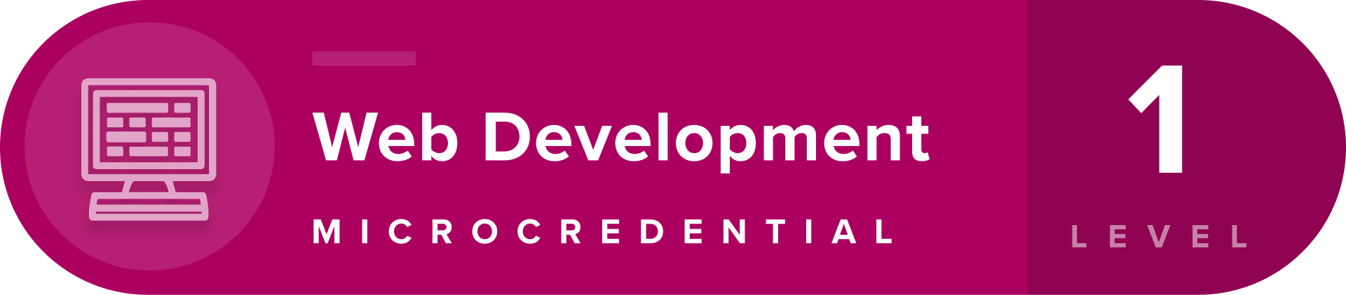 Web Development microcredentials level 1 badge