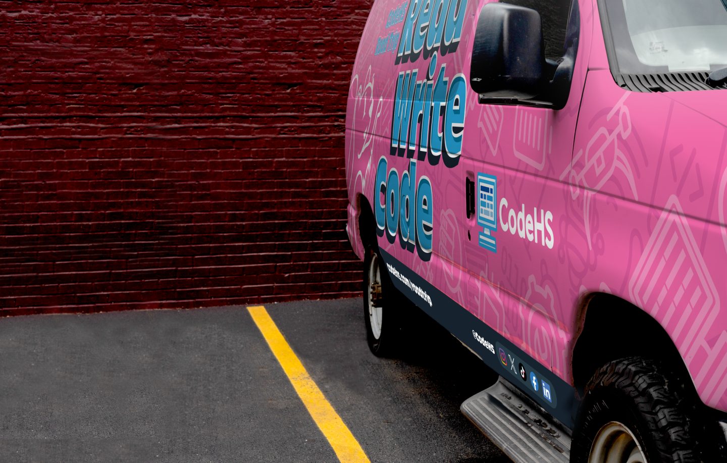 The CodeHS Road Trip van that visited 151 schools during the 2024-25 school year